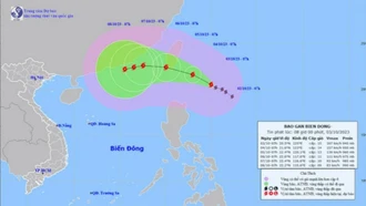 Bão Koinu giật trên cấp 17 đang tiến gần Biển Đông