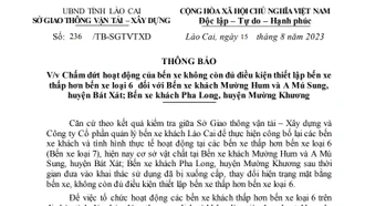 Dừng hoạt động của 3 bến xe không đủ điều kiện thiết lập bến xe thấp hơn bến xe loại 6