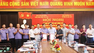 Ký kết quy chế phối hợp giữa Ban cán sự Đảng Viện Kiểm sát nhân dân tỉnh và Ban Thường vụ Huyện ủy Bát Xát