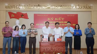 Báo Lào Cai và Thành ủy Lào Cai ký kết chương trình hợp tác truyền thông giai đoạn 2024 - 2025