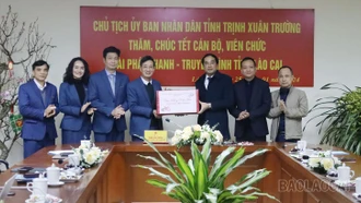 Chủ tịch UBND tỉnh Trịnh Xuân Trường thăm, chúc tết Đài Phát thanh – Truyền hình tỉnh