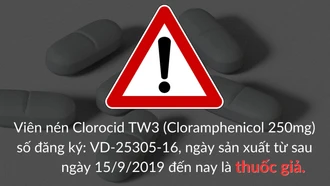 Cảnh báo thuốc giả Clorocid TW3 (Cloramphenicol 250mg)