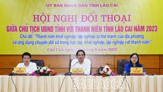 Chủ tịch UBND tỉnh Trịnh Xuân Trường đối thoại với đoàn viên, thanh niên về khởi nghiệp, lập nghiệp