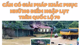 Cần có giải pháp khắc phục những điểm ngập lụt trên Quốc lộ 70