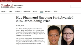 Nhà Toán học người Việt 28 tuổi đoạt giải thưởng Dénes König
