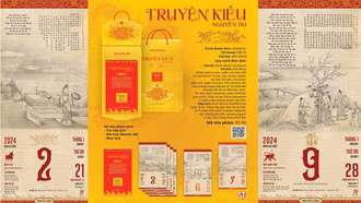 Lan tỏa giá trị nhân văn của truyện Kiều qua các trang lịch 2024