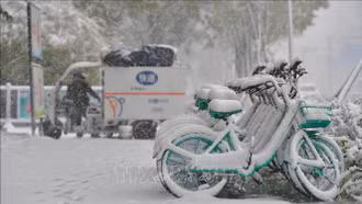 Bão tuyết tại Trung Quốc khiến hàng chục chuyến bay phải hủy và trường học đóng cửa