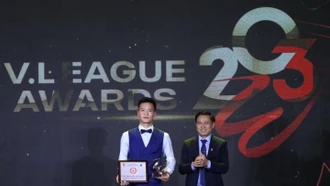 Hoàng Đức giành danh hiệu cầu thủ xuất sắc nhất V-League 2023