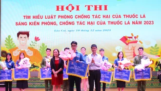 Đoàn Trường THPT Chuyên Lào Cai giành giải Nhất Hội thi tìm hiểu Luật Phòng, chống tác hại của thuốc lá năm 2023