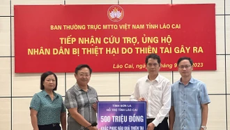 Tỉnh Sơn La hỗ trợ tỉnh Lào Cai 500 triệu đồng khắc phục hậu quả thiên tai