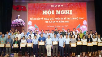 Trao giải Hội thi Bí thư chi bộ giỏi thị xã Sa Pa năm 2023