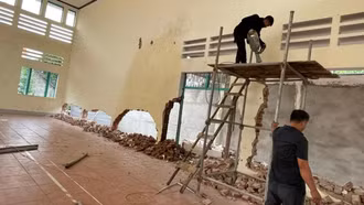 Tận dụng nguồn lực tăng tốc tu bổ cơ sở vật chất trường lớp dịp hè