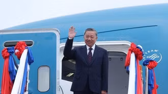 Chủ tịch nước Tô Lâm đến Viêng Chăn, bắt đầu thăm cấp Nhà nước tới Lào