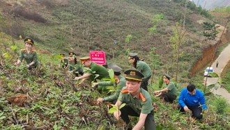 Chương trình “Hành quân xanh - Vì biên cương Tổ quốc” tại xã Bản Lầu