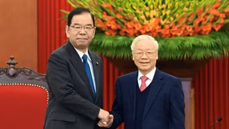 Tổng Bí thư Nguyễn Phú Trọng tiếp đoàn đại biểu Đảng Cộng sản Nhật Bản