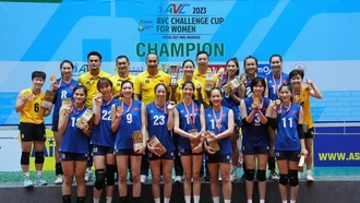 Thắng kịch tính Indonesia, ĐT bóng chuyền nữ Việt Nam vô địch AVC Challenge Cup 2023