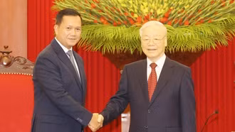 Tổng Bí thư Nguyễn Phú Trọng tiếp Thủ tướng Campuchia Samdech Hun Manet