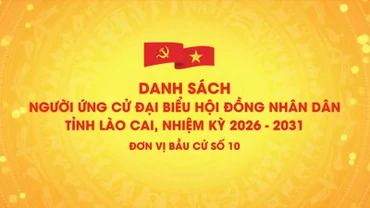 Danh sách chính thức những người ứng cử đại biểu HĐND tỉnh Lào Cai, nhiệm kỳ 2026 - 2031 (đơn vị bầu cử số 10)