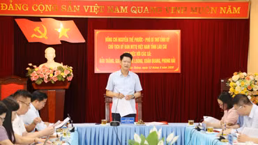 Phó Bí thư Tỉnh ủy Nguyễn Thế Phước làm việc với đảng ủy 5 xã khu vực Bảo Thắng