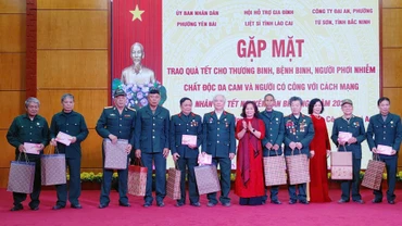 Gặp mặt, trao quà cho người có công nhân dịp Tết Nguyên đán