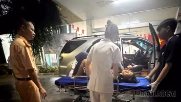 Cảnh sát giao thông Lào Cai kịp thời dẫn đường, đưa cháu bé gặp tai nạn đi cấp cứu