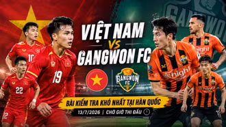 Việt Nam vs Gangwon FC: Bài kiểm tra khó nhất trước ASEAN Cup 2026