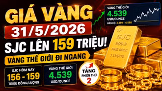 Giá vàng hôm nay 31/5: Vàng SJC, BTMC, DOJI, PNJ tăng vào cuối tuần?