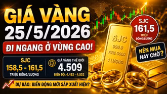 Cập nhật giá vàng SJC, BTMC, DOJI, PNJ sáng hôm nay 25/5/2026
