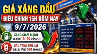 Giá xăng dầu 15h ngày 9/7: Xăng giảm, dầu tăng