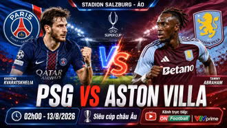 PSG vs Aston Villa 2h ngày 13/8: Link trực tiếp, nhận định Siêu cúp châu Âu
