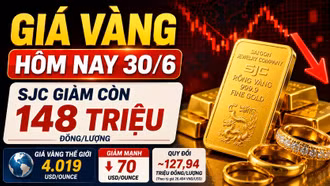 Giá vàng hôm nay 30/6: Vàng SJC, BTMC, DOJI, PNJ giảm nhẹ