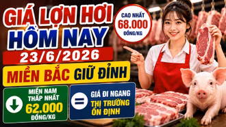 Giá lợn hơi hôm nay 23/6: Miền Nam thấp nhất, miền Bắc dẫn đầu