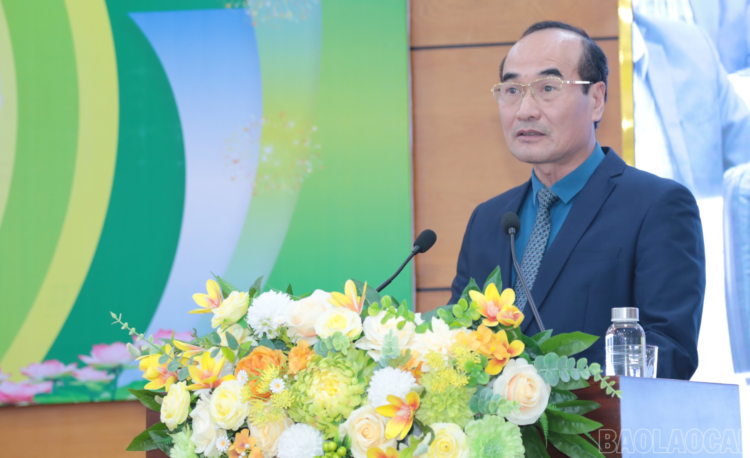 Đồng chí Vũ Xuân Cường, Phó Bí thư Thường trực Tỉnh ủy phát biểu tại lễ trao giải. baolaocai-br_img-6442.jpg