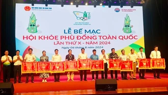 Đoàn Lào Cai được nhận cờ đơn vị khá tại Hội khỏe Phù đổng toàn quốc 2024 