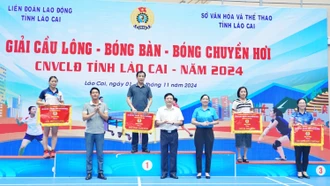 Bế mạc Giải cầu lông, bóng bàn, bóng chuyền hơi CNVCLĐ tỉnh năm 2024