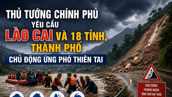 Thủ tướng Chính phủ yêu cầu Lào Cai và 18 tỉnh, thành phố chủ động ứng phó thiên tai
