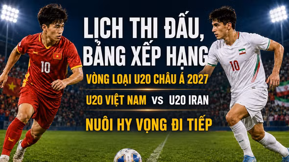 Lịch thi đấu, bảng xếp hạng vòng loại U20 châu Á 2027 mới nhất: U20 Việt Nam quyết đấu U20 Iran để nuôi hy vọng đi tiếp