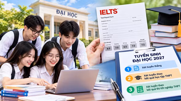 Tuyển sinh đại học 2027 dự kiến chỉ còn 3 phương thức: Thí sinh có IELTS còn lợi thế gì?
