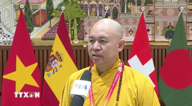 Thượng tọa Thích Đức Thiện, Phó Chủ tịch Hội đồng Trị sự Giáo hội Phật giáo Việt Nam, trả lời phỏng vấn.