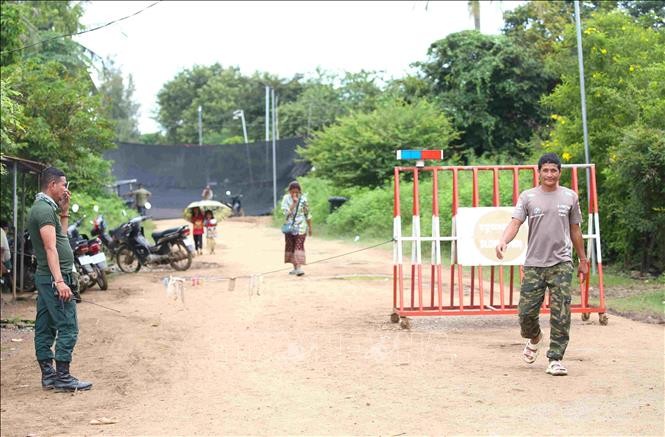 Trạm gác khu vực biên giới làng Prey Chan, xã O’Beichoan, huyện O’Chrov, tỉnh Banteay Meanchey, Campuchia, ngày 15/10/2025.