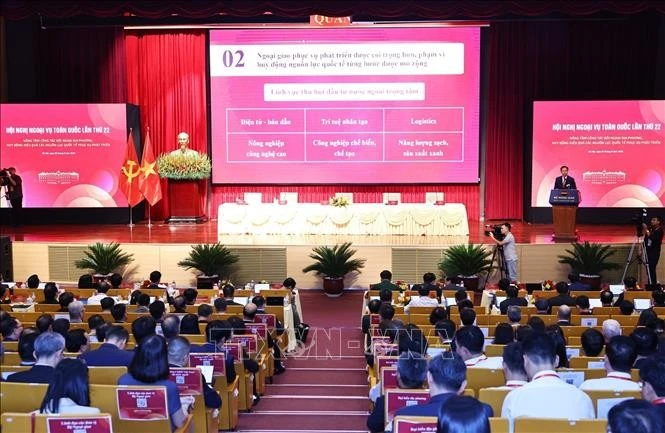 Quang cảnh Hội nghị Ngoại vụ toàn quốc lần thứ 22. Ảnh: Minh Đức/TTXVN