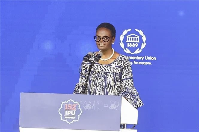 Chủ tịch Liên minh Nghị viện Thế giới (IPU) Tulia Ackson phát biểu.