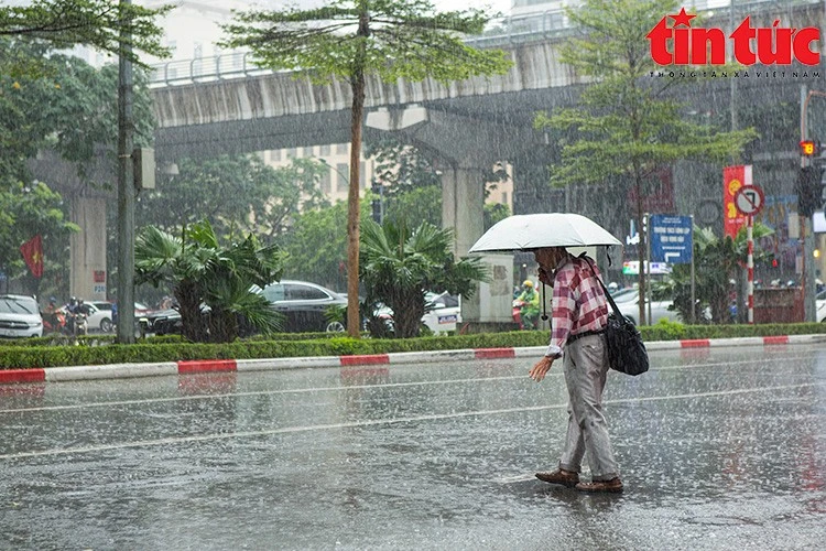Vùng núi Bắc Bộ có mưa dông.
