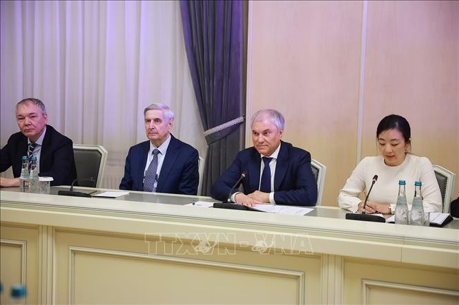 Chủ tịch Duma Quốc gia Liên bang Nga Vyacheslav Volodin phát biểu.