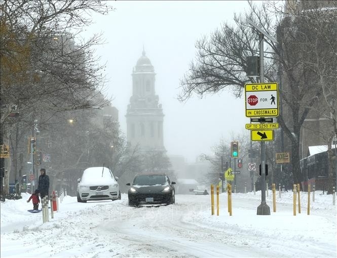Thủ đô Washington DC phủ trắng trong cơn bão tuyết ngày 25/1/2026.