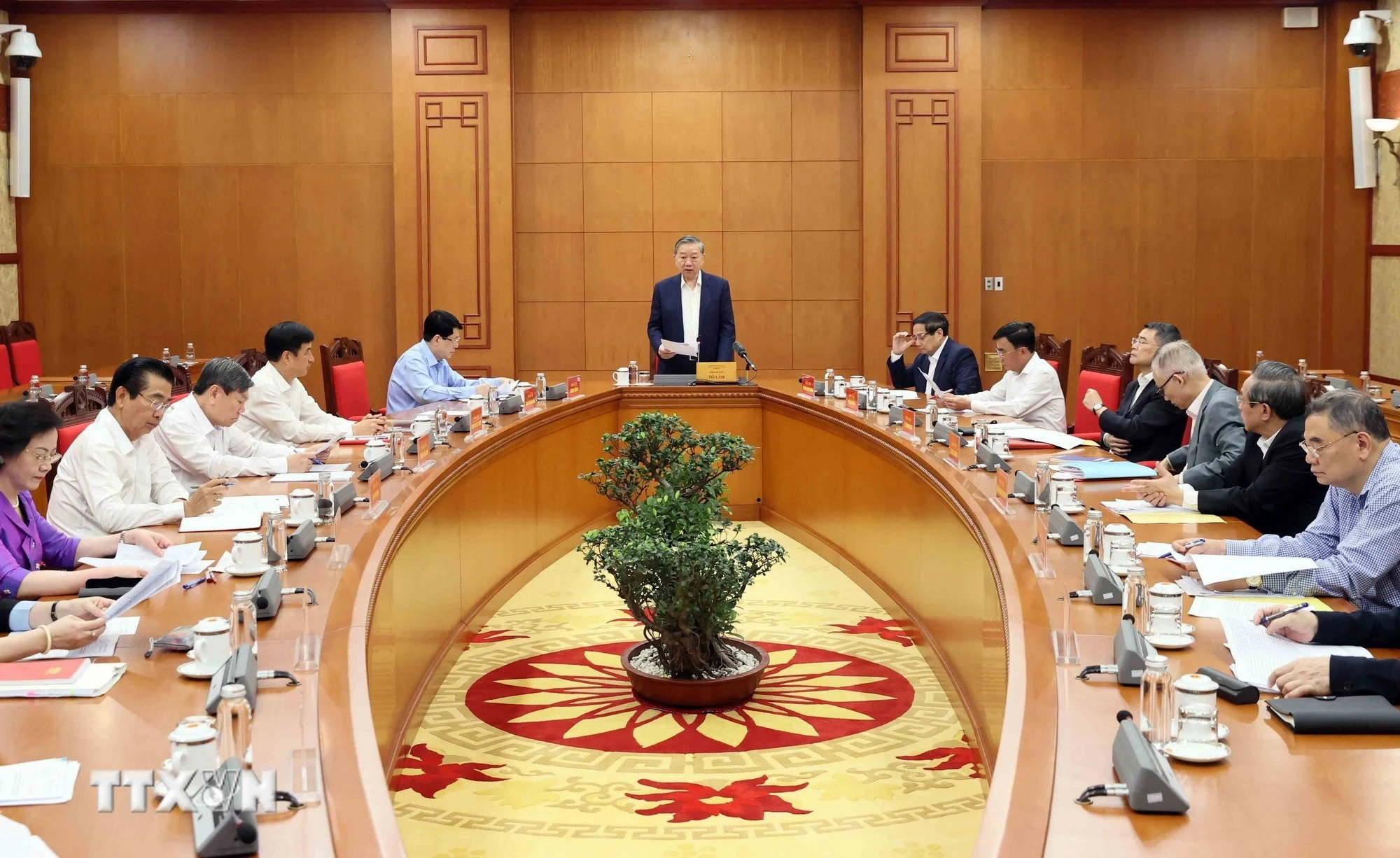 Tổng Bí thư Tô Lâm, Trưởng Tiểu ban Nhân sự Đại hội XIV của Đảng phát biểu tại Phiên họp lần thứ tư.