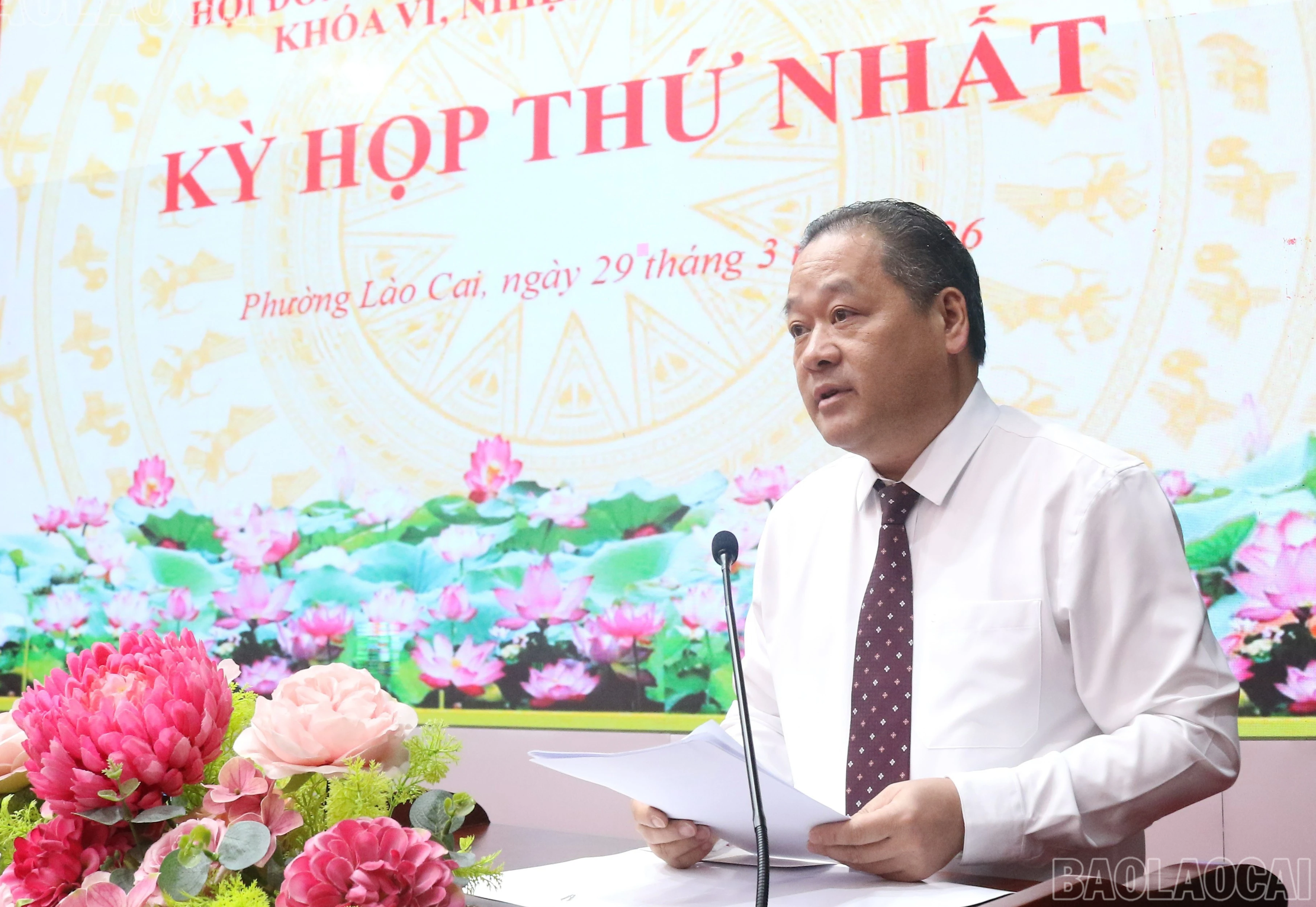 Đồng chí Lý Bình Minh - Phó Chủ tịch HĐND tỉnh phát biểu chỉ đạo tại kỳ họp.
