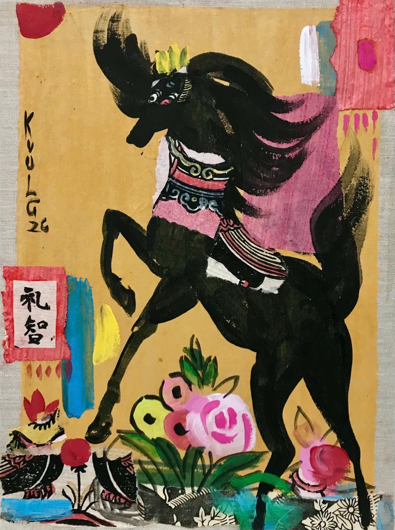 Tác phẩm mang đường nét khoáng đạt, mạnh mẽ.