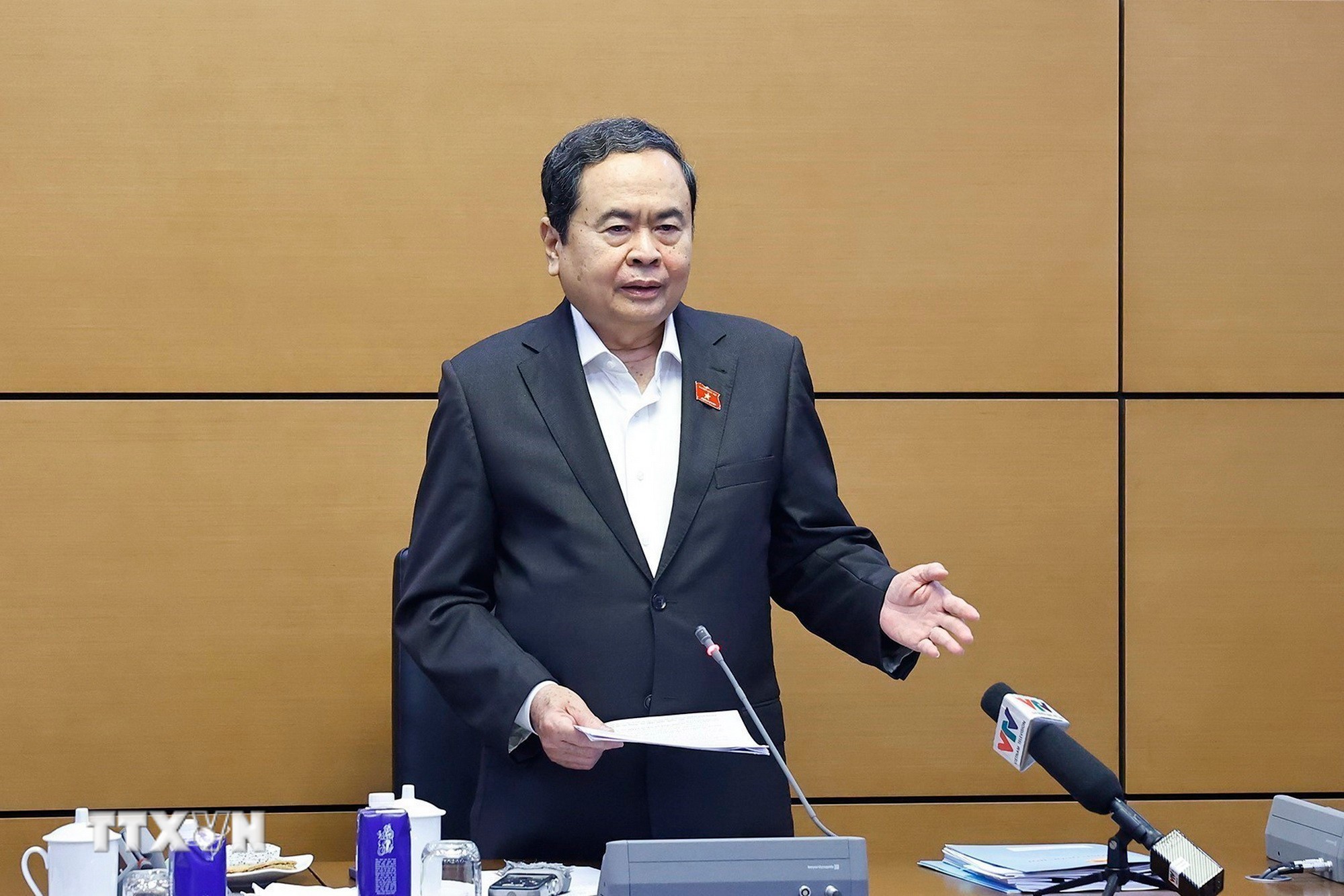 Chủ tịch Quốc hội Trần Thanh Mẫn phát biểu tại cuộc họp với các Tiểu ban trực thuộc Hội đồng Bầu cử quốc gia để đánh giá, rà soát các công việc chuẩn bị cho Ngày bầu cử đại biểu Quốc hội khóa XVI và đại biểu Hội đồng nhân dân các cấp nhiệm kỳ 2026 - 2031.