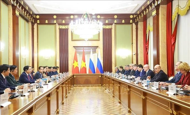 Thủ tướng Phạm Minh Chính hội đàm với Thủ tướng Liên bang Nga Mikhail Mishustin.